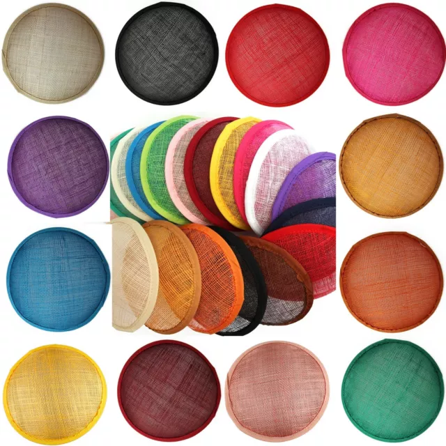 Sinamay Base - 13cm Round Fascinator Hat Making Millinery - 18 Colours