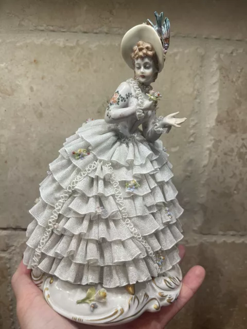 Dresden Style Lace Figurine Italy