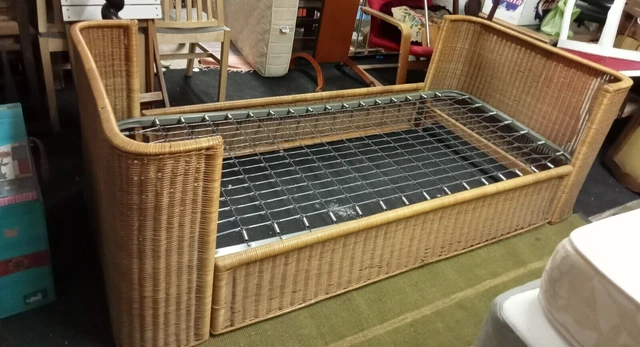 vimini vintage letto singolo