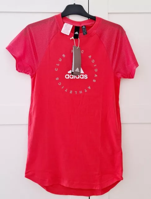 Adidas Girls Red Long Short Sleeve T-shirt Top Age 9/10 BNWT