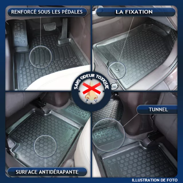 3D EXCLUSIVE TAPIS DE SOL EN CAOUTCHOUC pour  TOYOTA AURIS  2007-2012 3