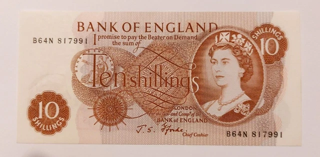 BRITISH BANK NOTE 10 Shillings - B46N 817991 - J S Fforde - 1966 - 1970 ...