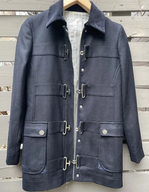 Thom Browne Brooks Brothers Black Fleece navy wool cashmere jacket buckles BB00