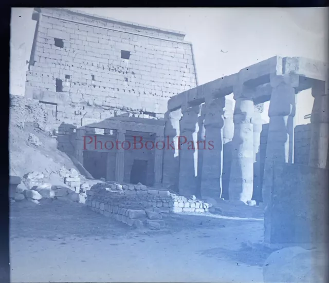 EGYPTE Archéologie c1930 Photo NEGATIVE Plaque verre Stereo Vintage V28L10n8