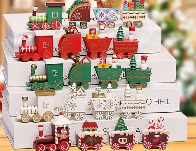 Spetebo Weihnachtszug 9-teilig - Dekozug Mit Lok & Waggons, 59cm, Batteriebetrieben