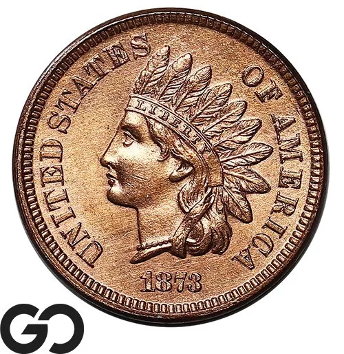 1873 Indian Head Cent Penny, Scarce This Nice, Sharp Solid Gem BU++ Better Date!