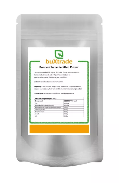 4x 500g | Sonnenblumenlecithin | GMO frei | Bäckerlecithin / Reinlecithin E322