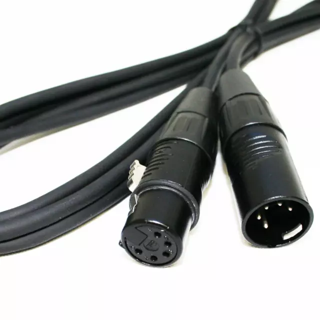 110ohm DMX Iluminación Cables Espiral Protegido 5 Pin Macho a Hembra XLR 1m 3M