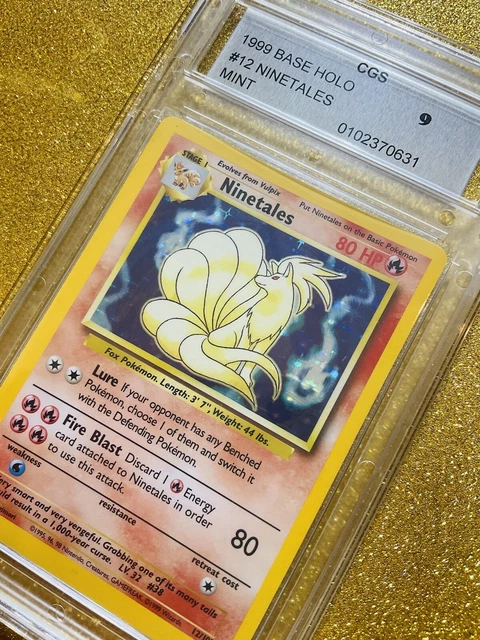 1999 Pokemon Ninetales Holo Foil Rare 12/102 Rare Cgs 9 C Store Name Shadow