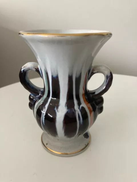 Vintage, mid century, Jasba Keramik, West Germany drip glaze trophy vase, 1950s