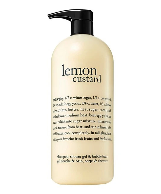 PHILOSOPHY LEMON Custard Shampoo, Shower Gel & Bubble Bath 32 OZ New