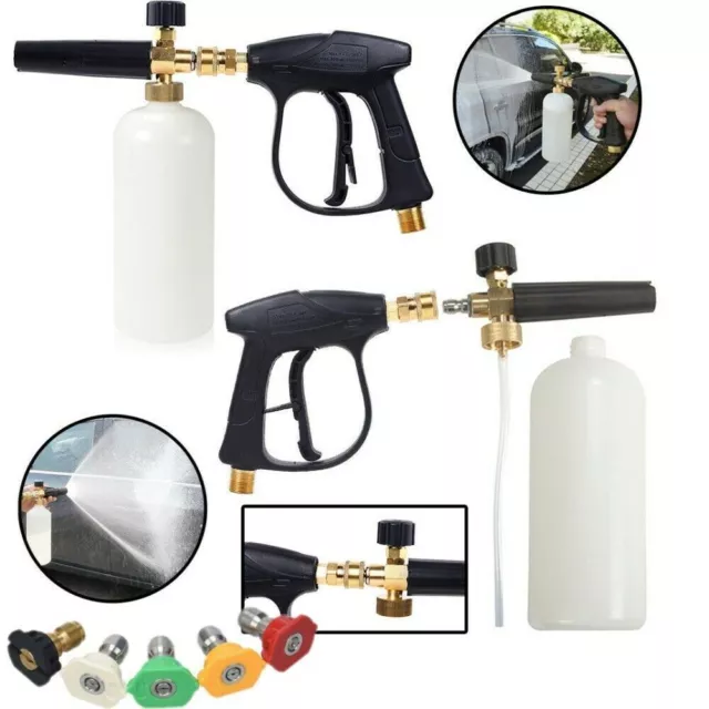 1/4" Car Wash Soap Spray Pressure Jet Bottle Snow Foam Lance Cannon Washer Gun