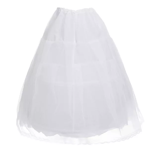 Long Children Crinoline Underskirt Petticoat Slip for Kids Flower Girl Dress