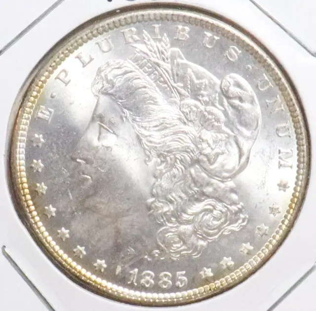 1885 Morgan Silver Dollar BU MS High Grade Rim Toner