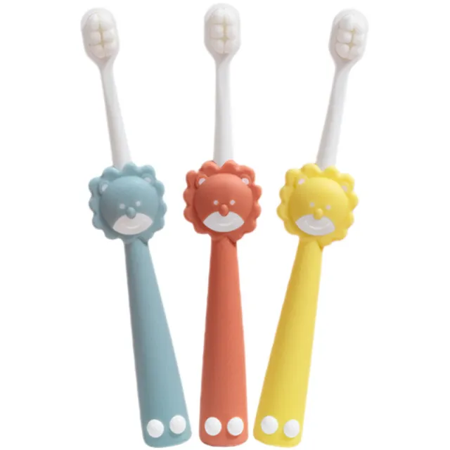 3 Pcs Soft Fur Children's Toothbrush Toddler Kids Bristle Toothbrushes