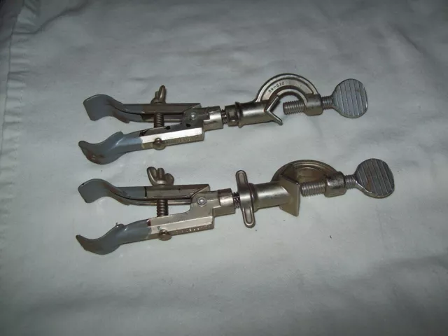 Lot of 2: Vintage PRECISION Chemistry Lab Stand Clamps 59-530 with 59-501/59-502