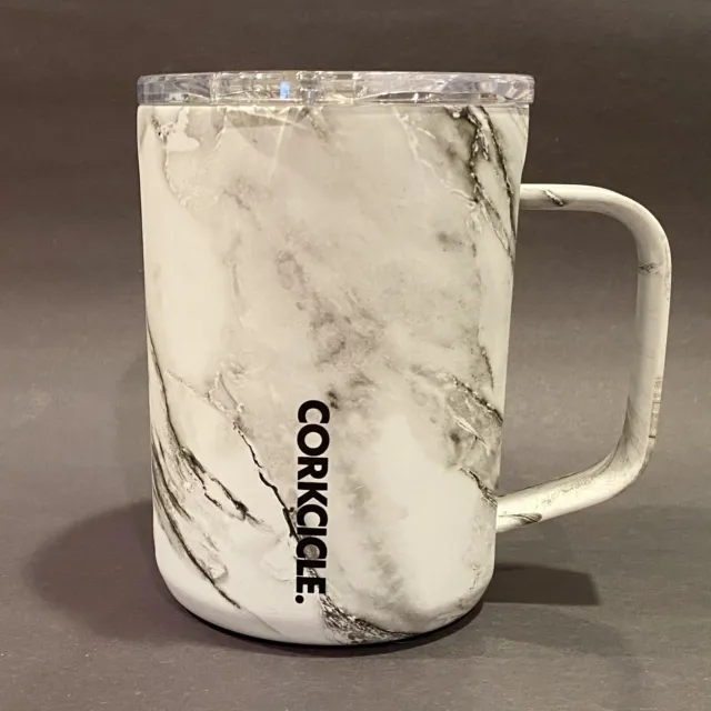 CORKCICLE 16oz TRIPLE INSULATED STAINLESS STEEL MUG MARBLE BLACK & WHITE
