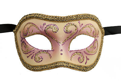 Mask from Venice Colombine Or Civet Pink And Golden For Fancy Dress 678 E9B