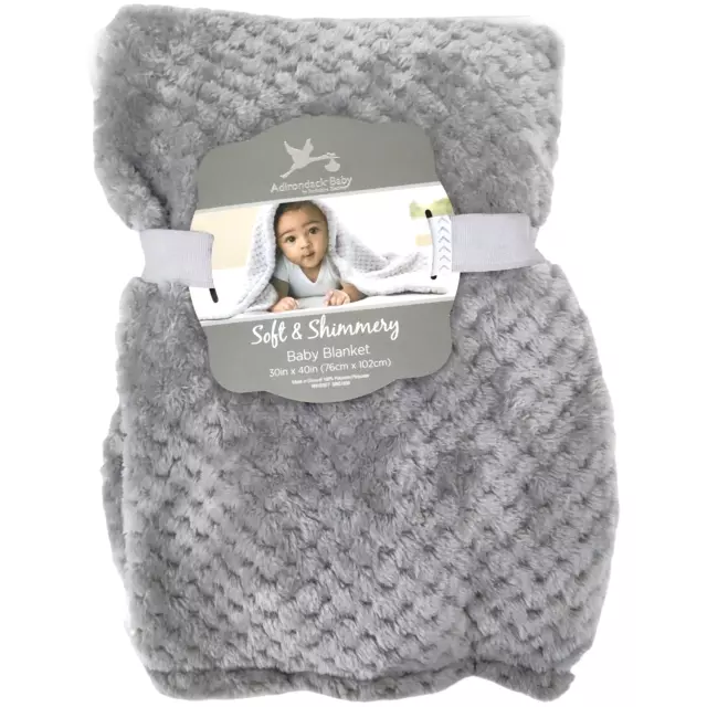 Adirondack Baby Gray Soft & Shimmery Blanket Lovey Textured Unisex NWT Solid