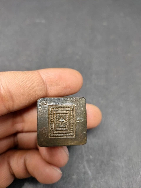 Antique Iron Tribal Carved Die Mold Hand Forged Jewelry Pendant Making Die Old