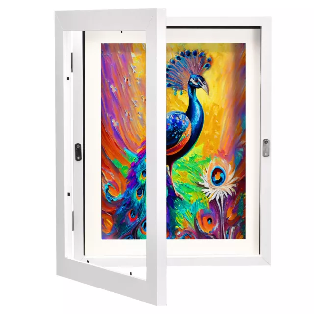 Art Frames Magnetic Front Open Changeable for Poster Paintings Pictures, White