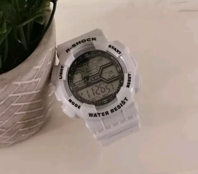 Men’s LED G-Shock Style Military Tactical Waterproof Sports Watch White