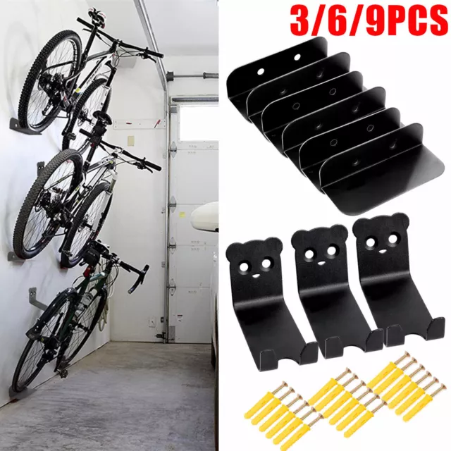 Lots Bike Pedal Hook Wall Mounted Bracket Hanger Storage Cycle Rack Wheel Holder