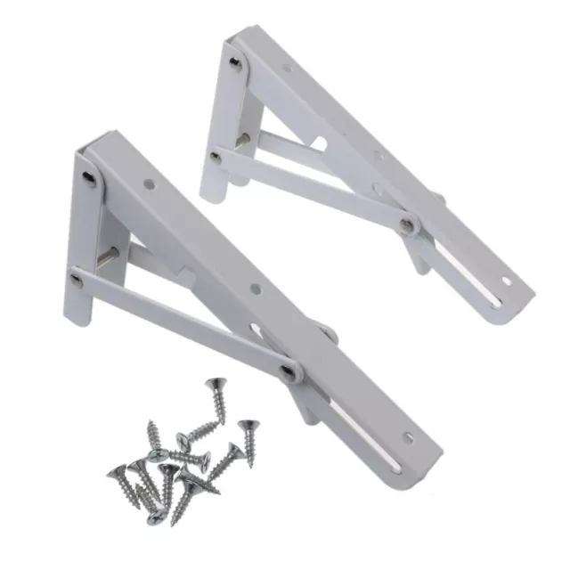 2 Pcs Metal Shelf Bracket Reinforced Folding Shelf Bracket