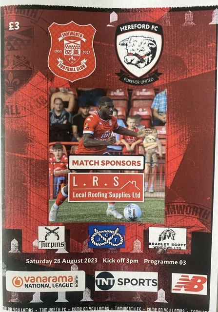 23/24  Tamworth v Hereford FC VNLN   Aug 28th