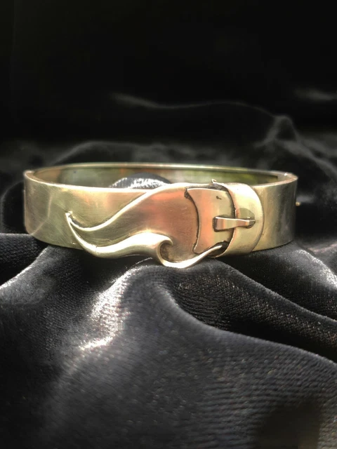 Bracelet Ancien En Argent Massif - Style Manchette Victorien - Poinçons Hollandais - Occasion
