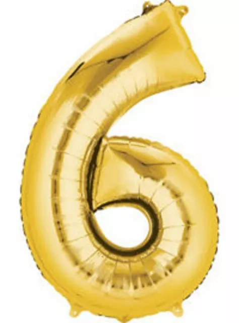 Gold Foil Balloon Number 6 Birthday Age Party Wedding Inflatable Banner Decor