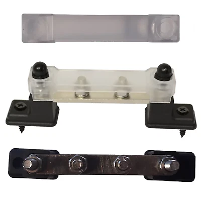 2 Way Busbar Power Distripution Block Transparent Stud Cover 130A AC / 150A DC