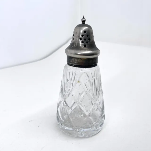Vintage Brierley Crystal Sugar Shaker Caster Sifter with EPNS Silver Plated Top