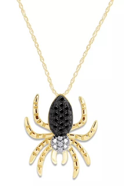 1.20 Ct Round Cut Lab-Created Diamond Spider Pendant 14k Yellow Gold Plated