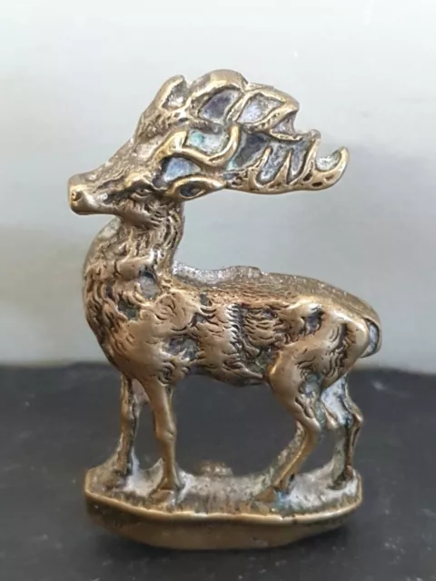 Vintage Brass Stag Ornament 6cms Tall