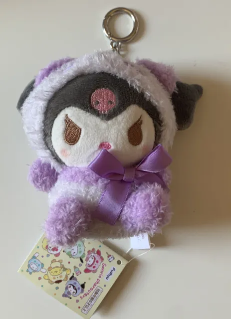 Sanrio Kuromi Kawaii Panda Costume Plush Keychain Backpack Charm Cute Gift
