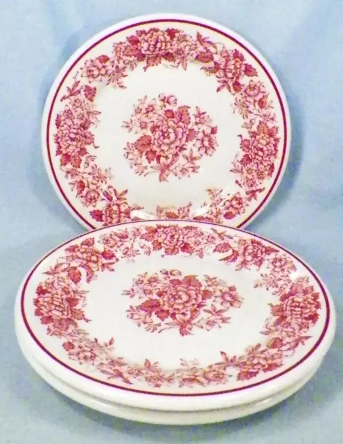 3 Jessica Restaurant Ware Dessert Plates Royal Jackson Syracuse Pink Floral