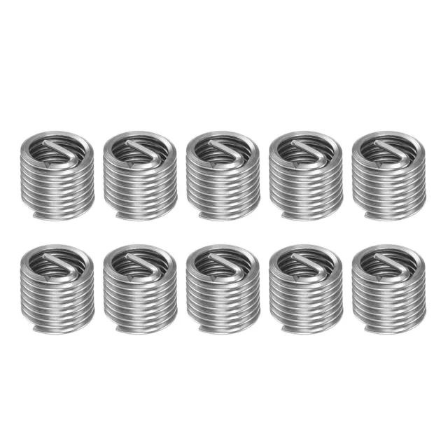 10pcs Fil Filetage Inserts M10 x 1.5 1.5D 15mm Hélicoïdal Bobiné Fileté Manchon