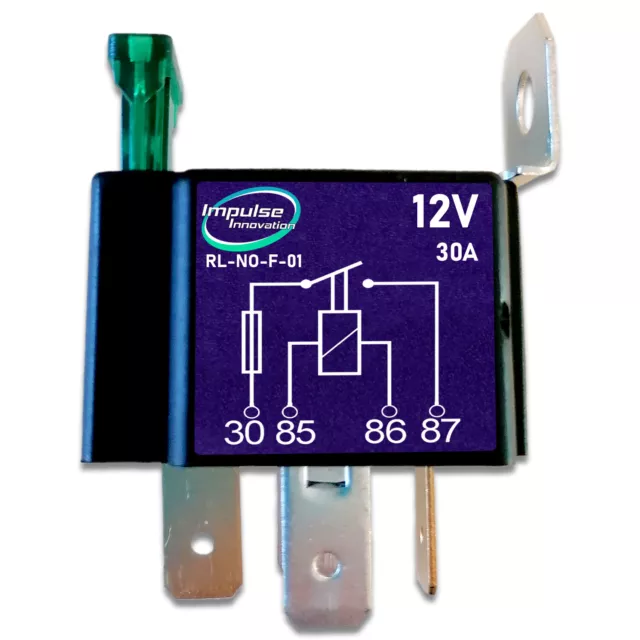 Mini Schließer Relais 12V 30A 4-polig mit Sicherung Trennrelais Arbeits KFZ NO