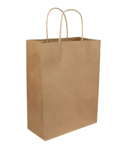 Kraft Paper Bags with Twisted Handles 10"X7"X12" Medium Size Package for 250 pcs