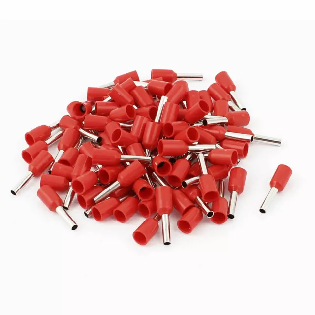 100Pcs E1508 Red Crimp Connector Insulated Pin Terminal for 16 AWG Wire⊕IK