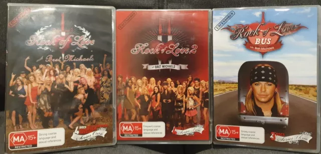 Rock Of Love Uncensored With Bret Michaels Dvd Complete Series 1 2 & 3 ...