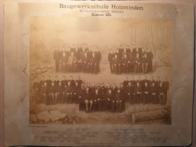 Scuola sindacale edile Holzminden semestre invernale 1892/93 - classe 2 D - con nome foto