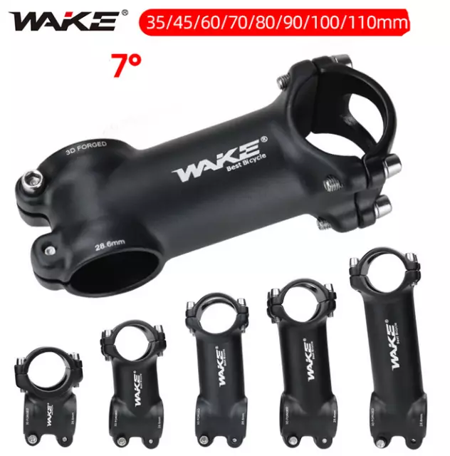 WAKE Bike Aluminum Alloy Stem 7° MTB Road Bicycle Handlebar Stem 31.8*35-110mm