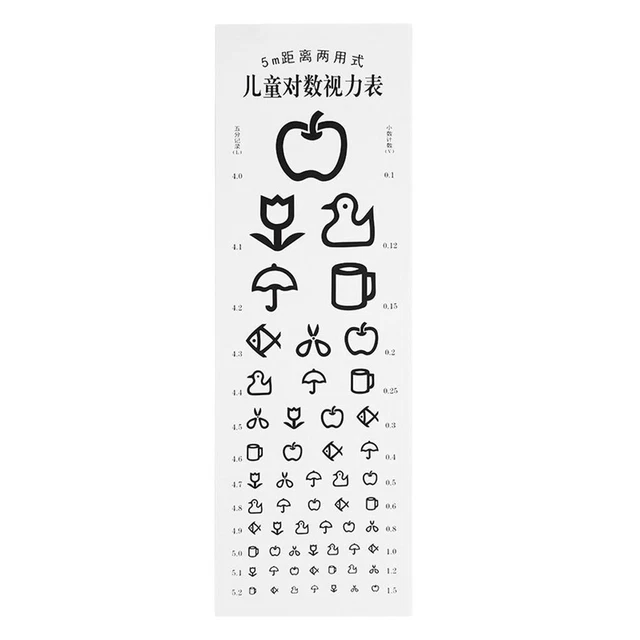 KINDERGARTEN CHILDREN KIDS Eye Chart Visual Testing Chart for Hospital