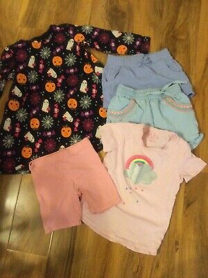 Girls Bundle 3 x shorts, 1 x T- shirt, 1 x Halloween Dress Age 4-5