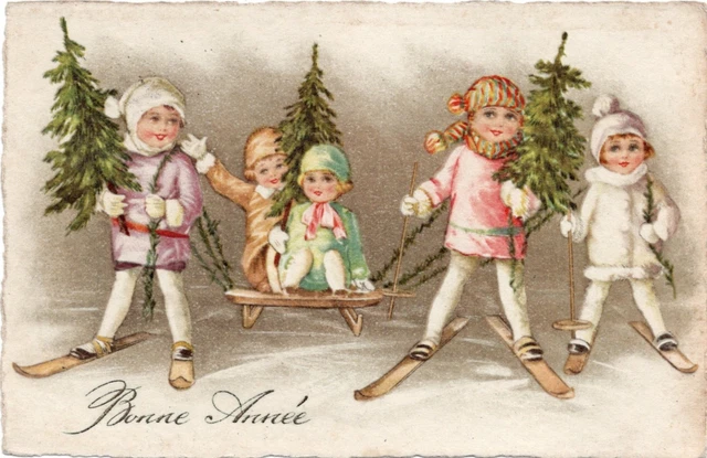 Carte Postale Ancienne Fantaisie Bonne Année, Années 1920-30, écrite (EV), France