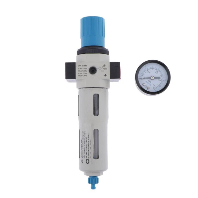 FRCMINI03 3/8& AIR Filter Regulator w Gauge Leakfree Oil Water