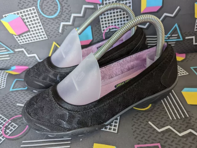 SKECHERS SAVVY - Play The Game Black Slip On Shoes Memory foam UK Size 3 NO £24.99 - PicClick