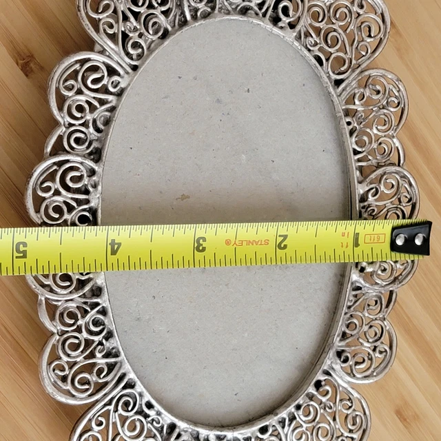Vintage Gorgeous Metal Photo frame Beautiful Abstract Heavy 6×5 Barron 8